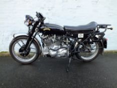 A 1955 VINCENT SERIES D RAPIDE HISTORIC MOTORCYCLE 'SKH 731', having black coachwork, additional
