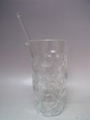 A VINTAGE TIFFANY CUT GLASS PITCHER, etched mark to base, H 22.7 cm, with associated glass