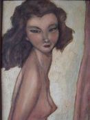 SCHOOL OF JEAN GABRIEL DOMERGUE (1889-1962). French school, half length portrait study of a female