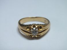 A HALLMARKED 18 CT GOLD DIAMOND SOLITAIRE RING, approx weight 7.2g, ring size R
