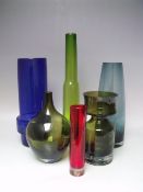 A COLLECTION OF SWEDISH ART GLASS VASES TO INCLUDE VARIOUS RIIHIMAKI EXAMPLES. in varying sizes,