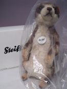 A STEIFF 'MUNGO' MEERKAT TEDDY BEAR, EAN 071249, H 30 cm, in sealed, unopened packaging, boxed.