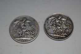 TWO VICTORIAN CROWNS - 1889 AND 1890
