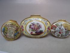 THREE HALCYON DAYS ENAMEL TRINKET / PILL BOXES, comprising The Metropolitan Opera, a National