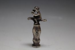 AN UNUSUAL CORKSCREW / SEAL, H 8.5 cm