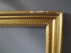 A LATE 18TH / EARLY 19TH CENTURY GOLD FRAME, frame W 8 cm, frame rebate 61 x 46 cm