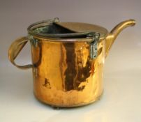 A LARGE ANTIQUE COPPER WATERING CAN, with iron loop handle, H 46 cm