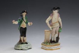 AN EARLY SAMPSON AND HANCOCK DERBY FIGURE OF A GARDENER, A/F, together with a Copeland figure of '