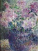 SCHOOL OF DOD PROCTOR (1891-1972). Impressionist still life study of flowers in a vase, bears