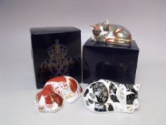 A ROYAL CROWN DERBY COLLECTORS GUILD EXCLUSIVE 'CAT NIP KITTEN' PAPERWEIGHT, gold stopper, boxed,