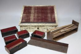 A 19TH CENTURY VIZAGAPATAM IVORY WRITING SLOPE FOR RESTORATION, with a baize lined slope, all