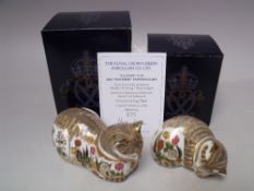 A LIMITED EDITION ROYAL CROWN DERBY 'CLOVER CAT' PAPERWEIGHT, 2002 Mother paperweight Exclusive