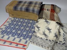 A COLLECTION OF FOUR VINTAGE DAKS SILK SCARVES, to include an equestrian themed example, average