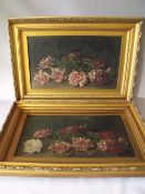 C.H. BENNETT (XIX-XX). British school, pair of still life studies of roses, both signed upper right,
