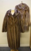 A LADIES VINTAGE DAWN MINK FUR COAT, three-quarter length, fully lined, side pockets and hook