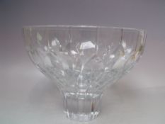 A LARGE STUART CRYSTAL 'PRISM' BOWL DESIGNED BY JOHN LUXTON, etched mark to base, H 19.5 cm, Dia. 25