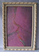 (XX.) Abstract composition, indistinctly signed lower left, oil on board, framed, 67 x 42 cm