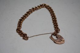 A HALLMARKED 9 CARAT GOLD GATE BRACELET, approx weight 33.4g