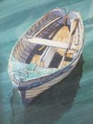J. BAILEY (XX). Study of a moored boat, signed and dated 1997 lower right, watercolour, framed and
