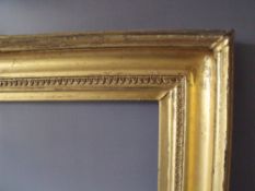 A LATE 18TH / EARLY 19TH CENTURY GOLD FRAME, frame W 9 cm, frame rebate 61 x 51 cm