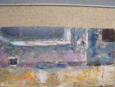 (XX). Impressionist composition, indistinctly signed lower left, oil on board, framed, 16 x 31 cm