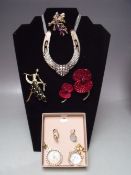 A COLLECTION OF KIRKS FOLLY JEWELLERY ITEMS, to include Seaview Moon Face earrings, two clip on