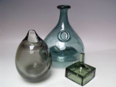 A HOLMEGAARD 'CHERRY ELSINORE' GLASS CARAFE, designed by Ole Winther, H 23.5 cm, together with a