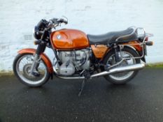 A 1978 BMW R60/7 MOTORCYCLE IN METALLIC ORANGE COACHWORK 'ROI 2296', the overhead flat twin 599cc