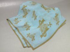 A VINTAGE VIVIENNE WESTWOOD STYLE SILK SCARF, with orb design logo, 51 x 51 cm