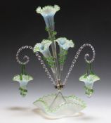 A VINTAGE GLASS EPERGNE, H 58 cm
