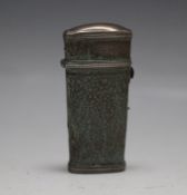 A BLOOD LETTING LANCET CONTAINING FOUR MOTHER OF PEARL LANCETS, in a shagreen case, A/F, H 7