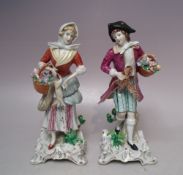 A PAIR OF GERMAN CERAMIC FIGURES, tallest H 19 cm