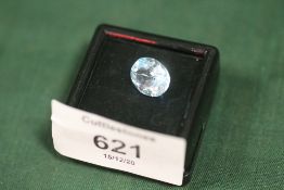 A 5.32CT OVAL CUT BLUE TOPAZ STYLE STONE