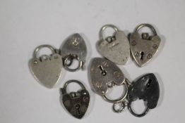 SEVEN SILVER HEART LOCK CHARM BRACELET FASTENERS