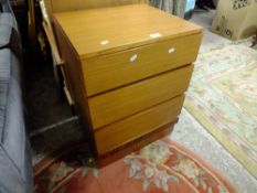 A RETRO FOUR DRAWER BEDSIDE CHEST H-66 W-50 CM