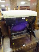 AN ORIENTAL STYLE BAMBOO LACQUERED PIANO STOOL