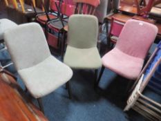 A HARLEQUIN SET OF 3 MODERN 'MACAN' DINING CHAIRS