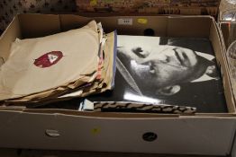 A BOX OF LP RECORDS AND 78'S ETC