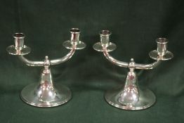 A PAIR OF CONTINENTAL SILVER CANDLE STICKS, APPROX COMBINED WEIGHT 830G