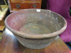 A LARGE CAST BOWL DIA. 42 CM