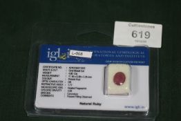 AN IGLI CERTIFIED OVAL MIXED CUT 4CT RUBY