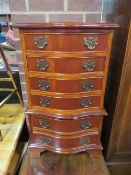A SMALL YEW WOOD CHEST ON CHEST H- 77 CM W-45 CM