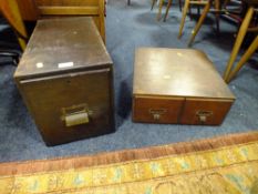 TWO VINTAGE FILING DRAWERS