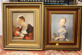TWO GILT FRAMED ANTIQUE STYLE PORTRAIT PRINTS