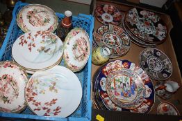 TWO TRAYS OF ORIENTAL CERAMICS