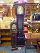 A LARGE MODERN WEST GERMAN LONGCASE CLOCK H-205 CM, WITH A SMALLER CLOCK (2)