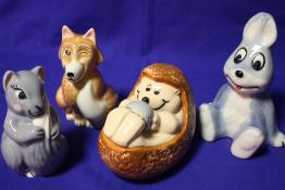 FOUR WADE 'C AND S COLLECTABLES' FIGURES TO INCLUDE 'HOLLY HEDGEHOG'