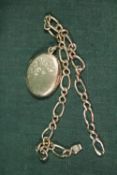 A 9CT GOLD BRACELET A/F TOGETHER WITH A YELLOW METAL LOCKET