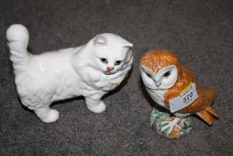 A BESWICK CAR AND BARN OWL