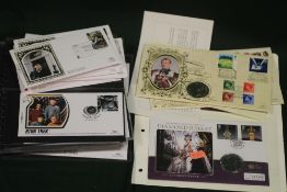 A COLLECTION OF FIRST DAY COVERS TO INCLUDE STAR TREK ETC PLUS ROYAL EXAMPLES WITH COINS